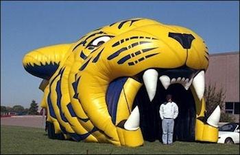 Inflatable Tiger Head Football Tunnel