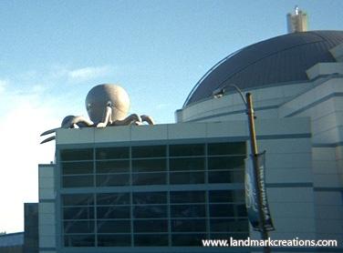 Inflatable Octopus on Museum Roof