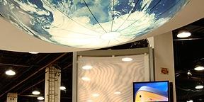 Inflatable Earth Display at Trade Show