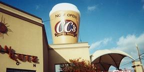 CC's Inflatable Coffee Cup on Rooftop