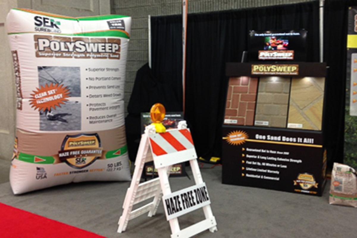 Polysweep Bag trade show display
