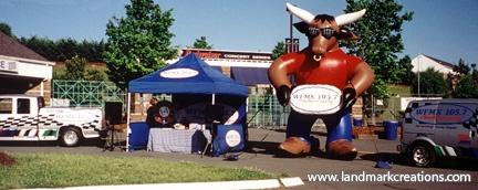 WFMX Inflatable Bull Mascot at Radio Remote Event
