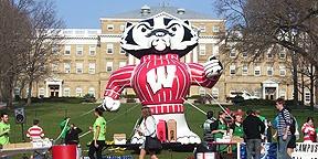 Inflatable Bucky Badger Mascot at University of Wisconsin, Madison Alumni Event