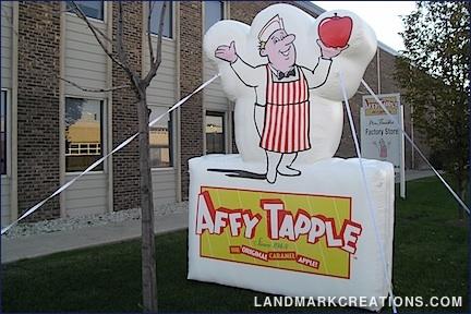 Affy Tapple Inflatable Logo Outside of Retail Location