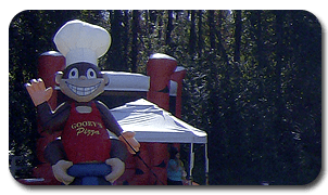 Inflatable Monkey Mascot for Gooey Pizza
