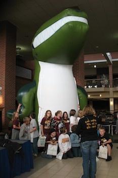 Inflatable Mosasaur Mascot at Children's Festival