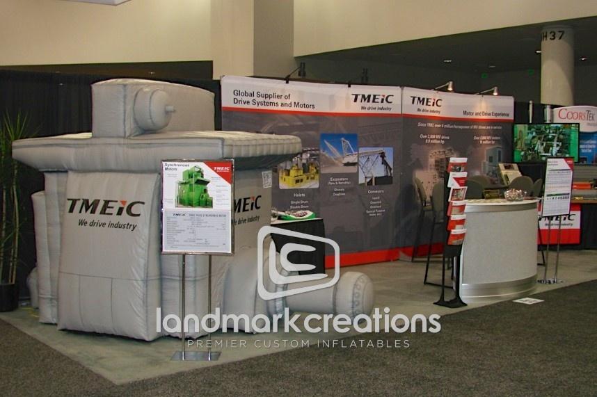 TMEIC Inflatable Motor Replica at Trade Show