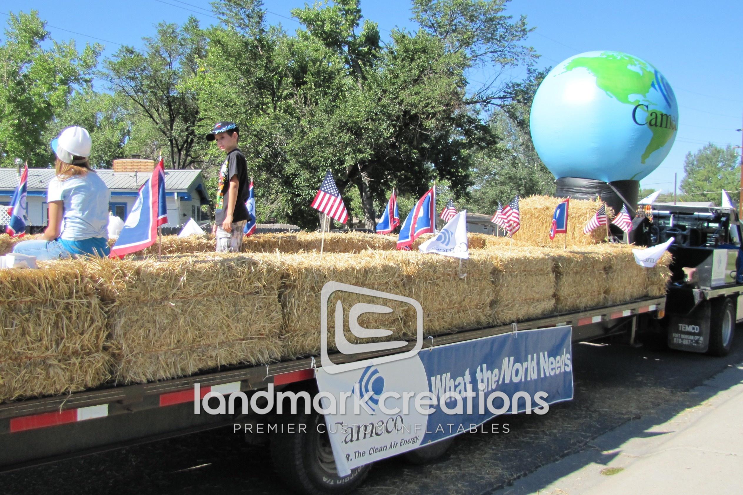 Cameco Inflatable Earth Replica on Parade Float