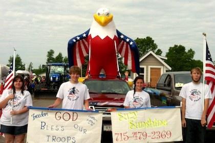 Sunshine for Humanity Inflatable Eagle at Parade