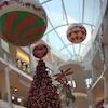 Inflatable Ornaments Suspended in Shopping Mall