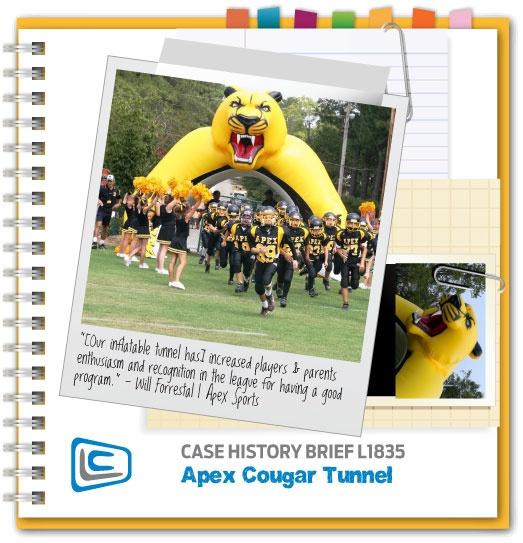 Inflatable Cougar Tunnel at Youth Football Game