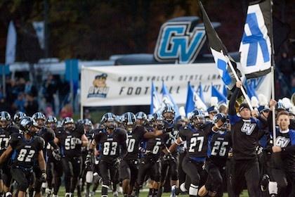 Grand Valley State University's Inflatable Football Tunnel at Football Game