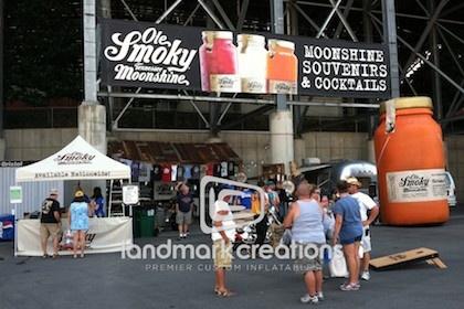 Ole Smoky Inflatable Moonshine Bottle at NASCAR Event