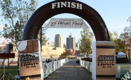 Chocoholic Inflatable Arch at Race Event